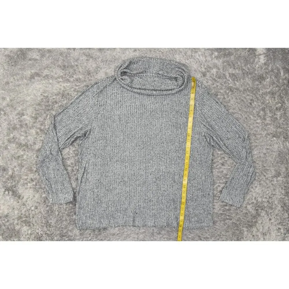 Loft Gray Solid Turtleneck Pullover Sweater Size 14 Rayon Blend Long Sleeve